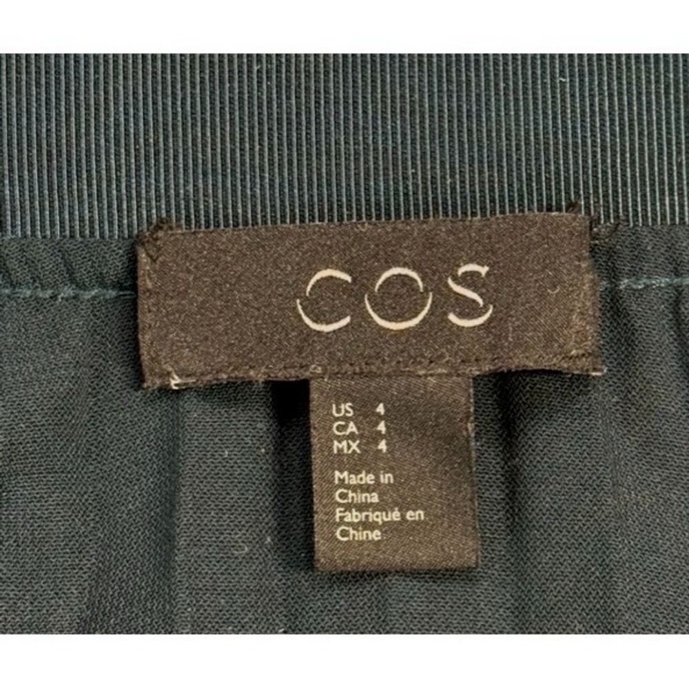COS Pleated Midi Skirt Size 4 Teal High Waisted Minimalist A-Line Classic - Picture 5 of 9